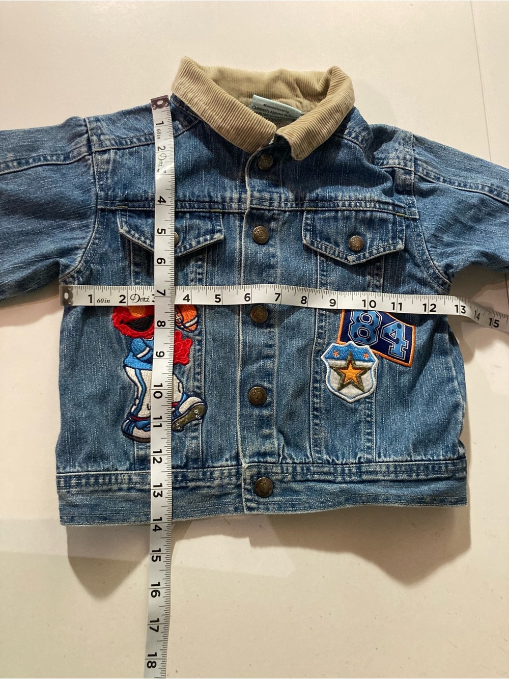 Sesame Street Vintage 2006 Denim Snap Front With Corduroy Collar Size 3T - Picture 16 of 16